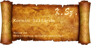 Kornis Szilárda névjegykártya